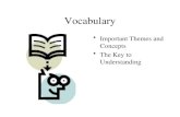 Vocabulary Important Themes and Concepts The Key to Understanding.