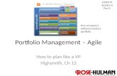 1 Portfolio Management – Agile How to plan like a VP Highsmith, Ch 12 CSSE579 Session 6 Part 2 One company’s software product portfolio.