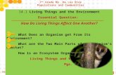 14.1 Living Things and the Environment Essential Question: How Do Living Things Affect One Another? What Does an Organism get From Its Environment? What.
