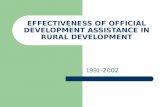 EFFECTIVENESS OF OFFICIAL DEVELOPMENT ASSISTANCE IN RURAL DEVELOPMENT 1991-2002.