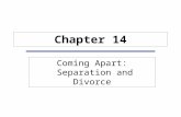 Chapter 14 Coming Apart: Separation and Divorce. Chapter Outline Measuring Divorce: How Do We Know How Much Divorce There Is? Divorce Trends in the United.