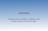 Civil War Analyze the economic, political, and social causes of the Civil War.