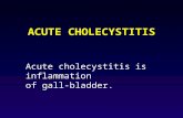 ACUTE CHOLECYSTITIS Acute cholecystitis is inflammation of gall-bladder