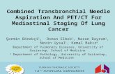 Combined Transbronchial Needle Aspiration And PET/CT For Mediastinal Staging Of Lung Cancer Şermin Börekçi 1, Osman Elbek 1, Nazan Bayram 1, Nevin Uysal.