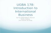 UGBA 178: Introduction to International Business Spring 2009 Midterm Review Nelda Gabbay Erik Kiewiet de Jonge.