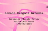 Komodo Dragons Grammar Irregular Plurals Review Possessive Nouns Introduction.