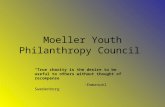 Moeller Youth Philanthropy Council “True charity is the desire to be useful to others without thought of recompense” -Emmanuel Swedenborg.
