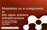 Www.mendeley.com Mendeley as a component in the open science infrastructure Dr. Victor Henning Co-Founder & CEO Mendeley.