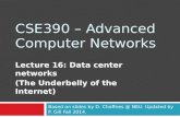 CSE390 – Advanced Computer Networks Lecture 16: Data center networks (The Underbelly of the Internet) Based on slides by D. Choffnes @ NEU. Updated by.