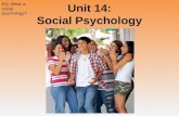 Unit 14: Social Psychology EQ: What is social psychology?