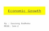Economic Growth By : Gaurang Badheka MEBE, Sem-2.