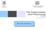 File Organization and Processing CS 215 2 nd Term 2010-2011 Basic file operations Cairo University Faculty of Computers and Information.