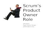 Scrum’s Product Owner Role Jeff Patton Agile Product Design jpatton@acm.org.