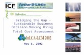 Bridging the Gap - Sustainable Business Decision Making Using Total Cost Assessment May 6, 2002.