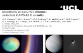 Electrons at Saturn’s moons: selected CAPS-ELS results A.J. Coates 1,2. G.H. Jones 1,2, C.S.Arridge 1,2, A. Wellbrock 1,2, G.R. Lewis 1,2, D.T. Young 3,