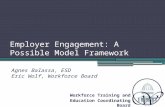 Workforce Training and Education Coordinating Board Employer Engagement: A Possible Model Framework Agnes Balassa, ESD Eric Wolf, Workforce Board.