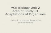 VCE Biology Unit 2 Area of Study 01 Adaptations of Organisms Living in extreme terrestrial environments.