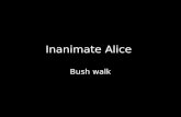 Inanimate Alice Bush walk Hello my name is Alice I am 11