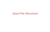Java File Structure.  File class which is defined by java.io does not operate on streams  deals directly with files and the file system  File class.