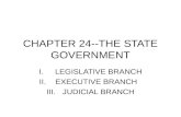 CHAPTER 24--THE STATE GOVERNMENT I.LEGISLATIVE BRANCH II.EXECUTIVE BRANCH III.JUDICIAL BRANCH.