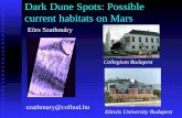 Dark Dune Spots: Possible current habitats on Mars Eörs Szathmáry Collegium Budapest Eötvös University Budapest szathmary@colbud.hu.