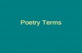Poetry Terms. Alliteration The repetition of a beginning consonant sound.