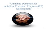 Guidance Document for Individual Education Program (IEP) Development 1.