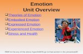 Emotion Unit Overview ï± Theories of Emotion Theories of Emotion ï± Embodied Emotion Embodied Emotion ï± Expressed Emotion Expressed Emotion ï± Experienced