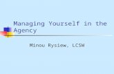 Managing Yourself in the Agency Minou Rysiew, LCSW.