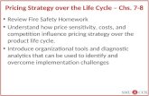 Pricing Strategy over the Life Cycle – Chs. 7-8 Review Fire Safety Homework Understand how price sensitivity, costs, and competition influence pricing.