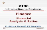 X100©2008 KEAW L15 X100 Introduction to Business Finance Professor Kenneth EA Wendeln Financial Analysis & Ratios Financial Analysis & Ratios.