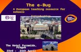 The e-Bug Project A European teaching resource for schools Introduction The Hotel Pyramida, Prague 23rd - 24th April 2007.