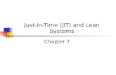 Just-in-Time (JIT) and Lean Systems Chapter 7. MGMT 326 Foundations of Operations Introduction Strategy Quality Assurance Facilities Planning & Control.
