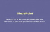 SharePoint Introduction to the Nevada SharePoint Site .