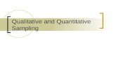 Qualitative and Quantitative Sampling. Types of Nonprobability Sampling Nonprobability sampling  Typically used by qualitative researchers  Rarely determine.