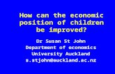 How can the economic position of children be improved? Dr Susan St John Department of economics University Auckland s.stjohn@auckland.ac.nz.