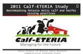 2011 Calf-ETERIA Study Benchmarking Ontario dairy calf and heifer raising practices Dairy Farmers of Ontario Dairy Research Communication Extension Event.