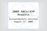 2009 ABCs/AYP Results Accountability Services August 11, 2009.