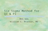 Six Sigma Method for QI & PI MHS 665 William C. Brannan, MD.