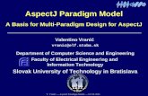 V. Vranić — AspectJ Paradigm Model — GCSE 2001 AspectJ Paradigm Model A Basis for Multi-Paradigm Design for AspectJ Valentino Vranić vranic@elf.stuba.sk.