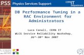 CERN - IT Department CH-1211 Genève 23 Switzerland  t DB Performance Tuning in a RAC Environment for Administrators Luca Canali, CERN IT WLCG.