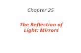 Chapter 25 The Reflection of Light: Mirrors. LAW OF REFLECTION The incident ray, the reflected ray, and the normal to the surface all lie in the same.