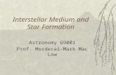 Interstellar Medium and Star Formation Astronomy G9001 Prof. Mordecai-Mark Mac Low.
