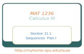 MAT 1236 Calculus III Section 11.1 Sequences Part I .