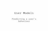 User Models Predicting a user’s behaviour. Fitts’ Law.