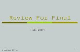 1 Review For Final © Abdou Illia (Fall 2007). 2 Computer Hardware.