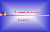Spreadsheets Chapter 7. Objectives Define and describe spreadsheets, and their features and functions Describe how a spreadsheet might be integrated into.