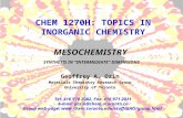 MESOCHEMISTRY SYNTHESIS IN “INTERMEDIATE” DIMENSIONS Geoffrey A. Ozin Materials Chemistry Research Group University of Toronto CHEM 1270H: TOPICS IN INORGANIC.