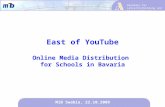 Akademie für Lehrerfortbildung und Personalführung MiB Swabia, 22.10.2009 East of YouTube Online Media Distribution for Schools in Bavaria.