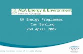 Making business sense of climate change UK Energy Programmes Ian Behling 2nd April 2007.
